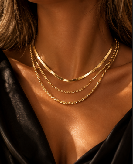 Layered Gold-Tone Necklace Set